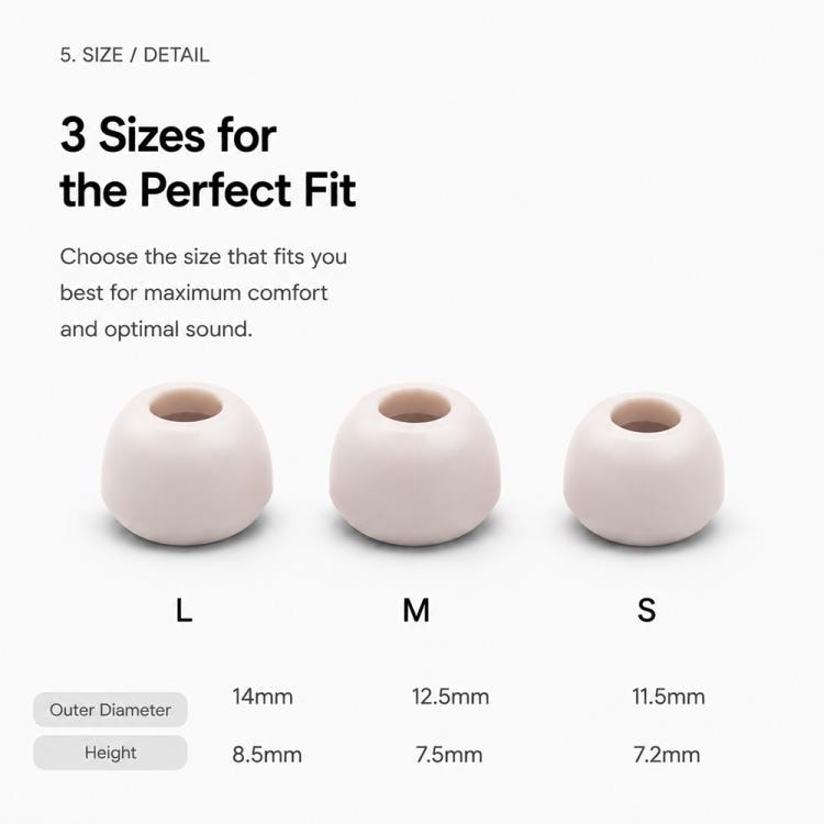 Öronproppar i silikon för Galaxy Buds3 Pro/Buds4 Pro 3 par S/M/L - Rosa / ersättningsproppar