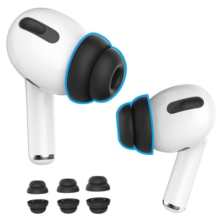 Bullerdämpande öronproppar för AirPods Pro 1/2 3 par S/M/L - Svart / ersättningsproppar