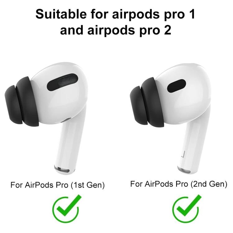 Bullerdämpande öronproppar för AirPods Pro 1/2 3 par S/M/L - Svart / ersättningsproppar