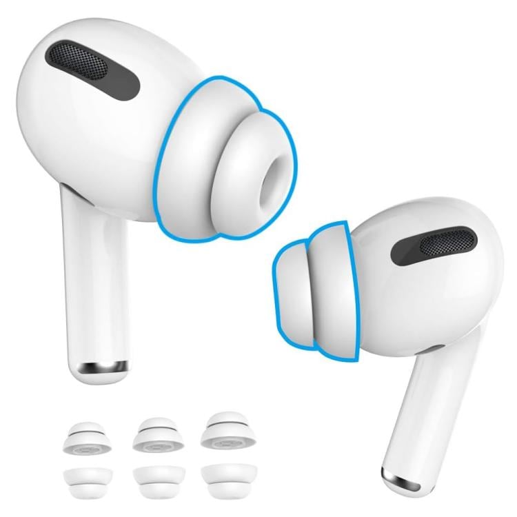 Bullerdämpande öronproppar för AirPods Pro 1/2 3 par S/M/L - Vit / ersättningsproppar