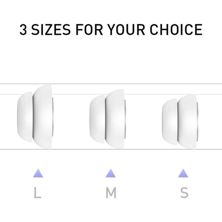 Bullerdämpande öronproppar för AirPods Pro 1/2 3 par S/M/L - Vit / ersättningsproppar