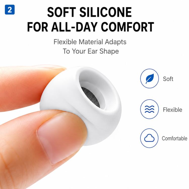 Öronproppar i silikonför AirPods Pro 3 5 par L/M/S/XS/XXS - Svart / ersättningsproppar