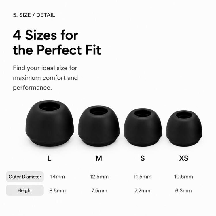 Öronproppar i skum för AirPods Pro 1/2 4 par L/M/S/XS - Svart/orange / ersättningsproppar