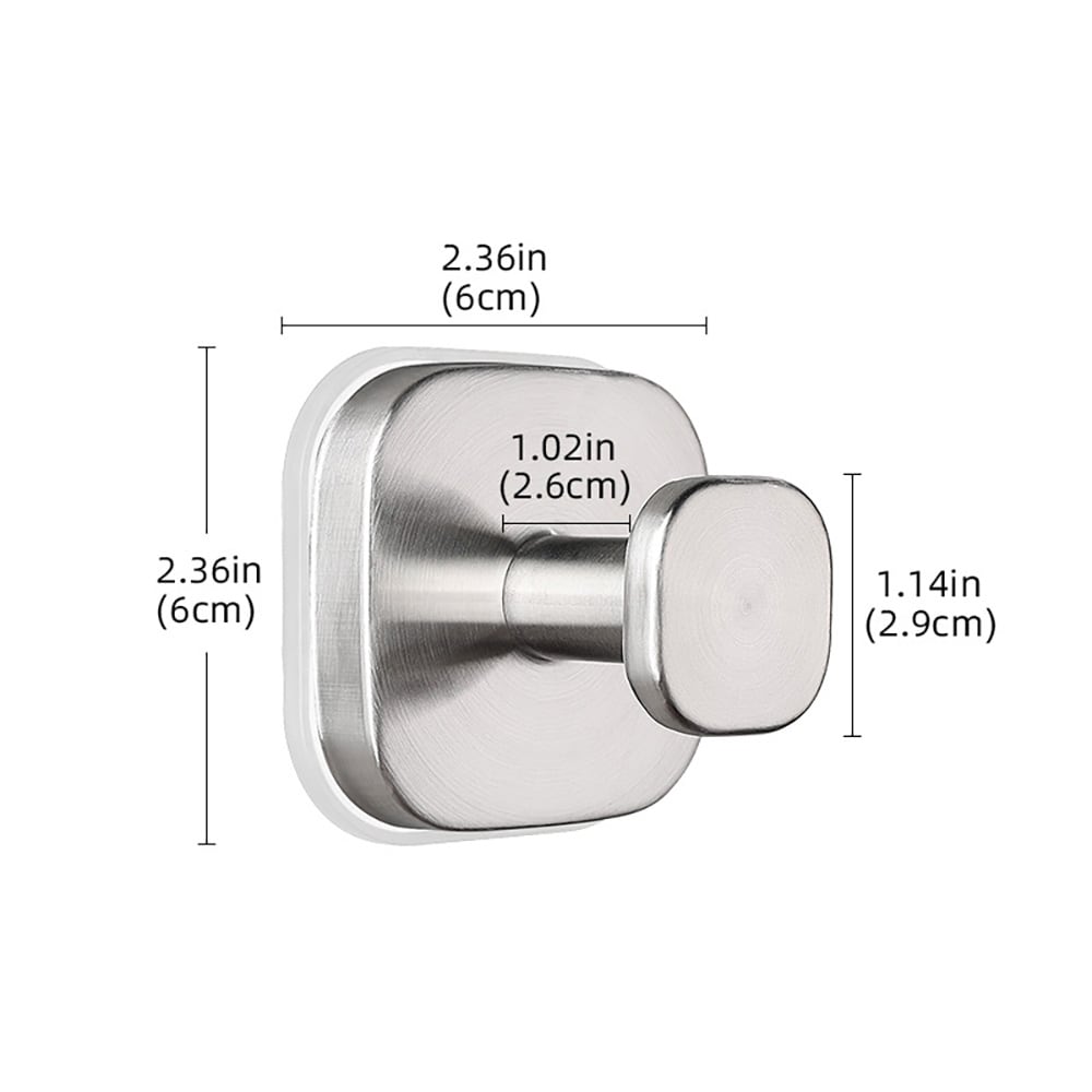 Väggkrok med sugpropp - Matt Silver / sugproppskrok för badrum / vakuumkrok utan borrning
