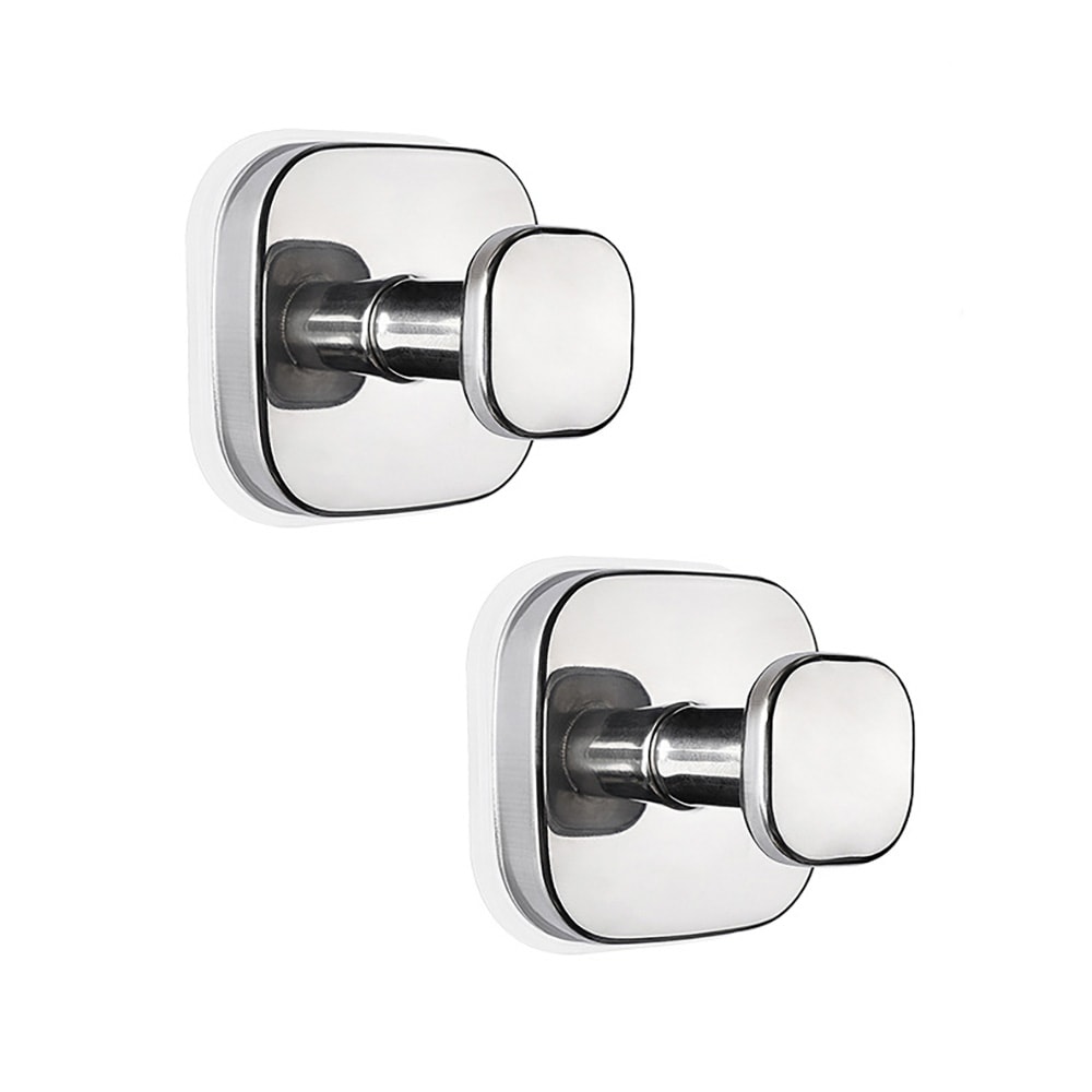 Väggkrok med sugpropp - Blank Silver / sugproppskrok för badrum / vakuumkrok utan borrning