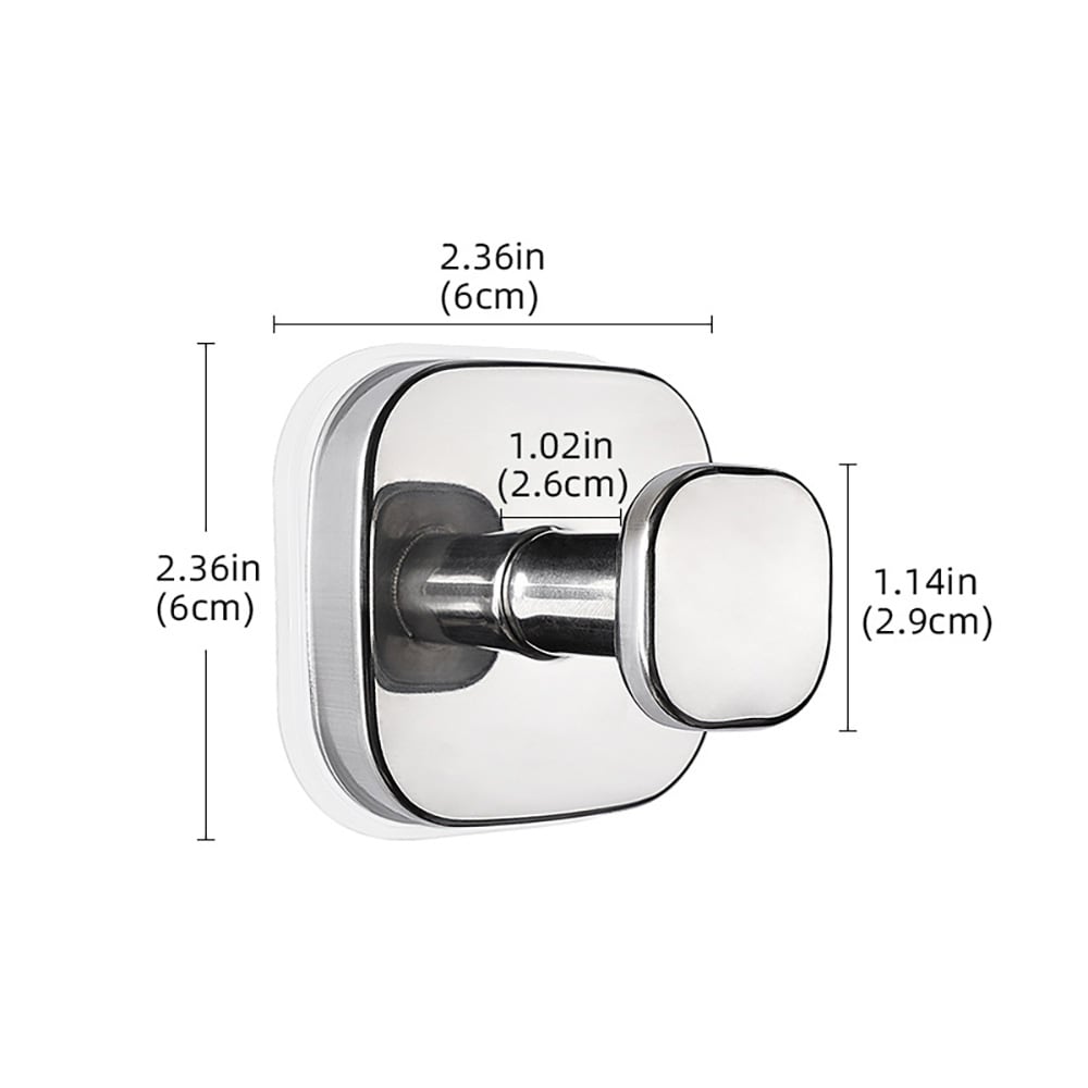 Väggkrok med sugpropp - Blank Silver / sugproppskrok för badrum / vakuumkrok utan borrning