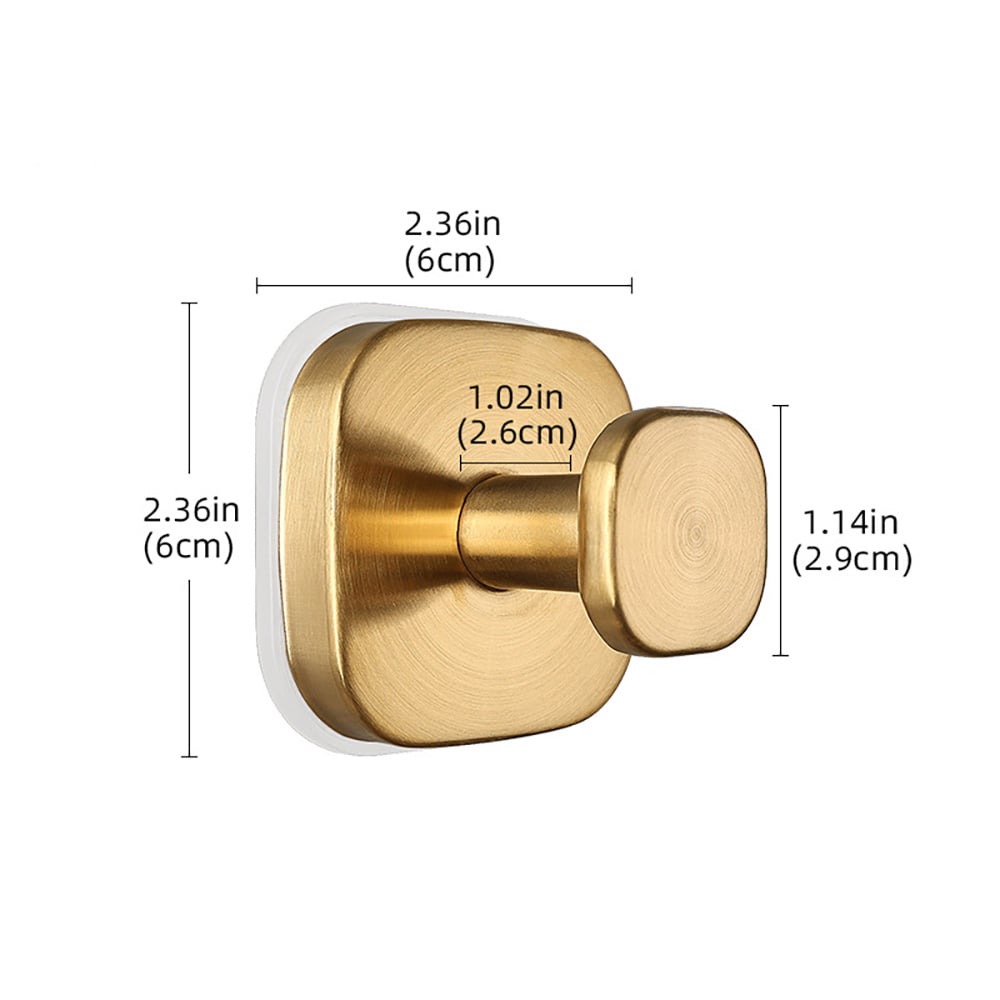 Väggkrok med sugpropp - Guld / sugproppskrok för badrum / vakuumkrok utan borrning
