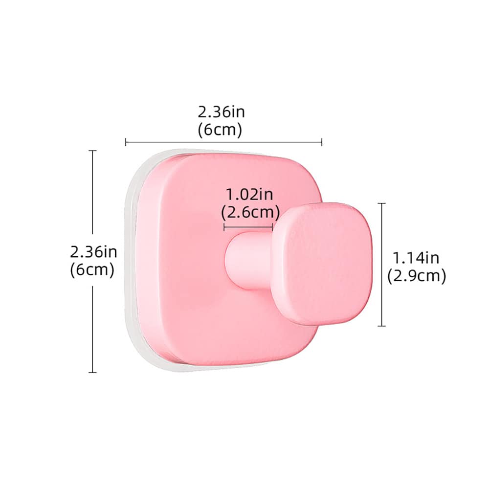 Väggkrok med sugpropp - Rosa / sugproppskrok för badrum / vakuumkrok utan borrning