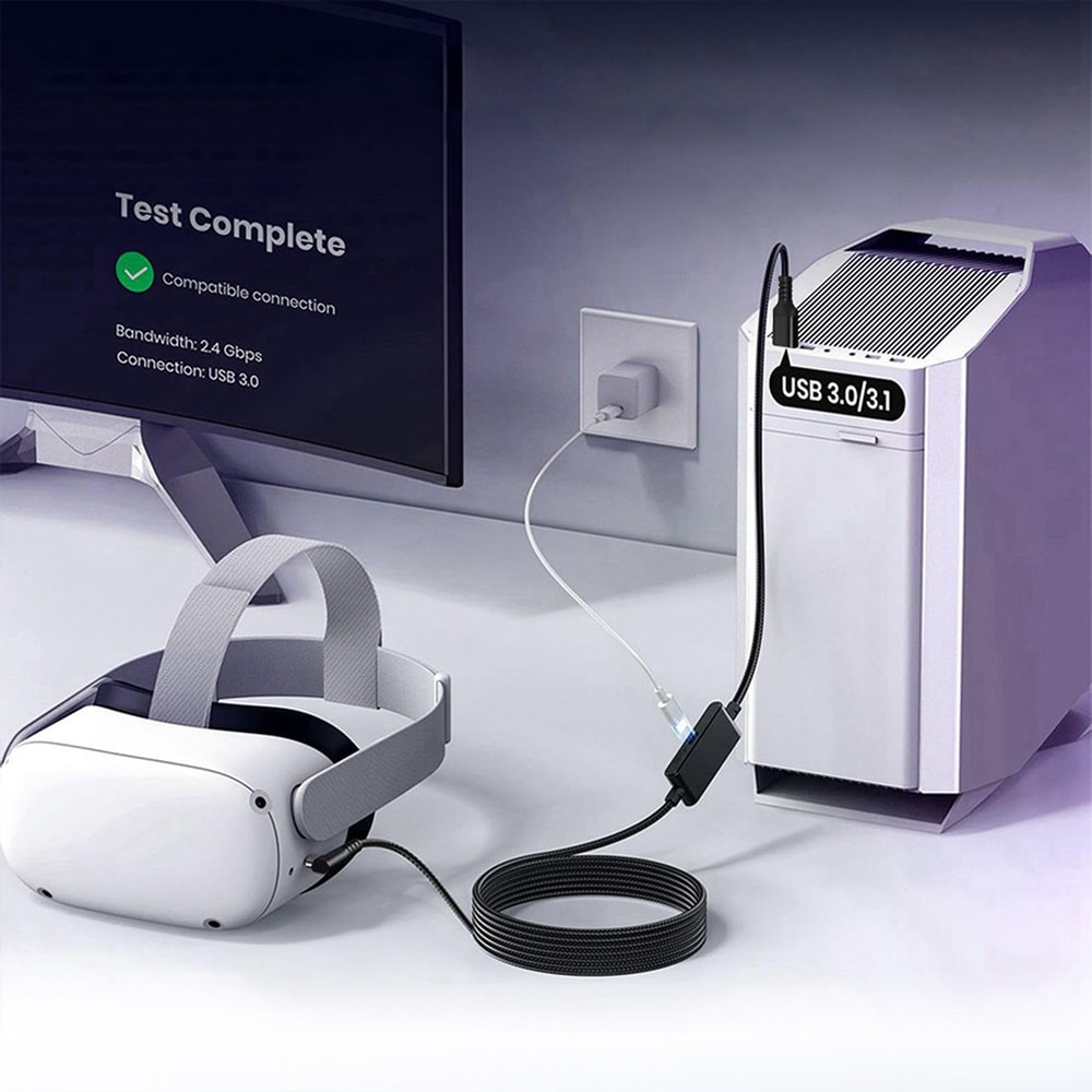 Linkkabel USB-C till VR Quest 3 / Pico 4 / USB-C-linkkabel för VR-headset