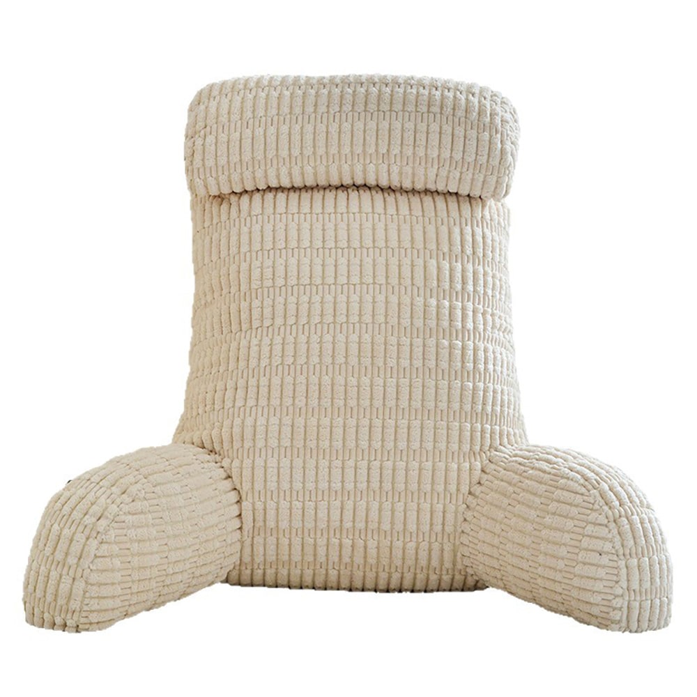 Ryggkudde med armstöd 80 x 58 x 42 cm / sängkudde för sittande / beige kudde