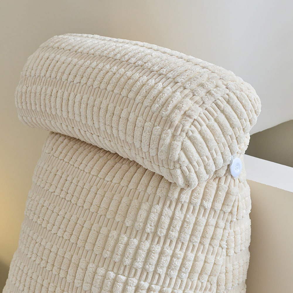 Ryggkudde med armstöd 80 x 58 x 42 cm / sängkudde för sittande / beige kudde