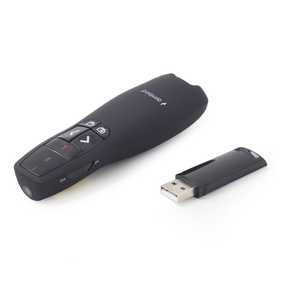Trådlös presentationsenhet med laserpekare / presentationsfjärrkontroll för PowerPoint / USB-fjärrkontroll 2,4 GHz