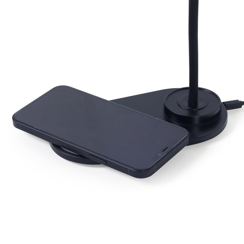 Skrivbordslampa med trådlös laddare / Qi-laddare 10 W / svart bordslampa med 3 ljuslägen / LED-lampa