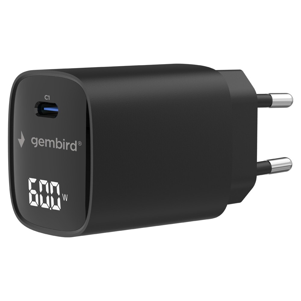60 W snabbladdare med USB-C PD och QC 3.0 / USB-C-laddare för laptop