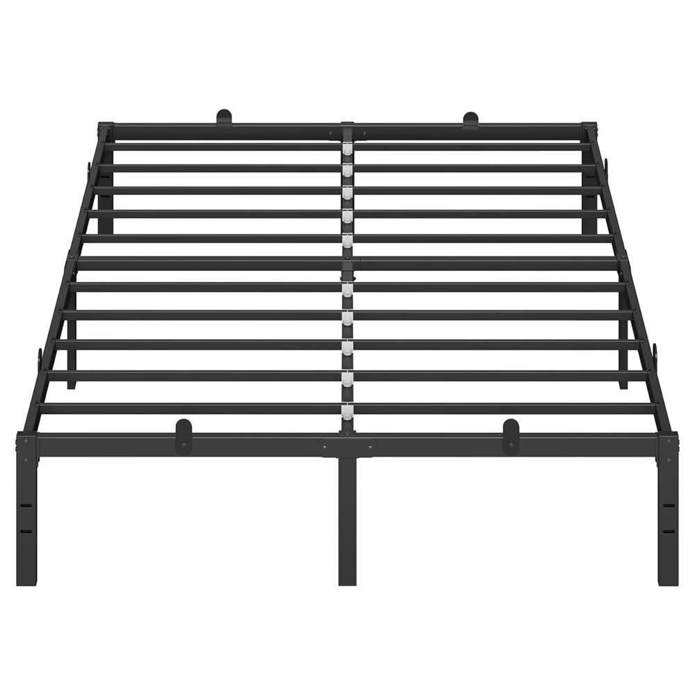Sängram i metall 140 x 200 cm / metallsäng med förvaringsutrymme under / svart dubbelsängsram