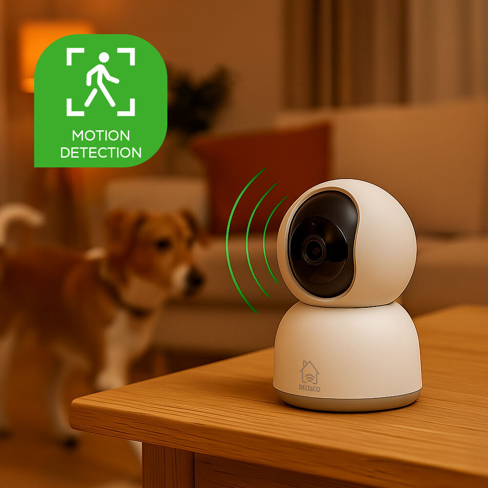Deltaco Smart WiFi-kamera med panorerings- og tiltfunktion / WiFi-kamera med nattesyn