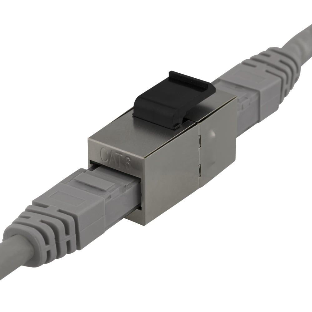 Deltaco Cat6 Keystone-skarv 2xRJ45 / Keystone-koppling Cat6 / RJ45-skarv