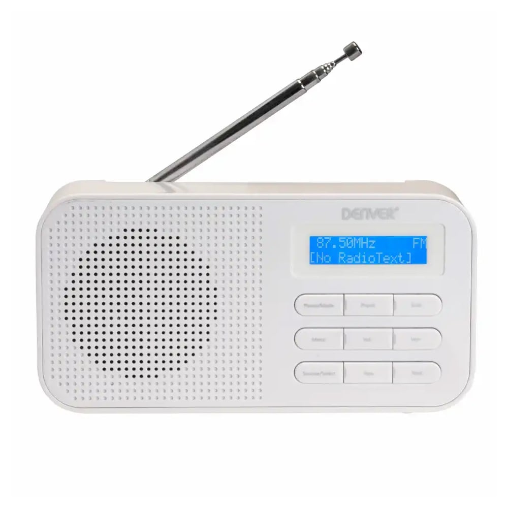 Denver DAB-42W DAB- och FM-radio - Vit / Digitalradio med FM / Bärbar DAB-radio