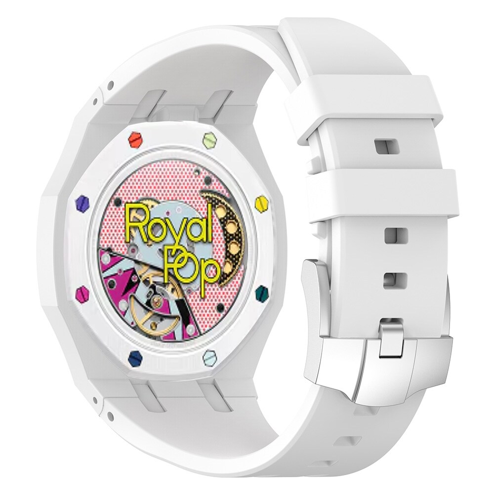 Silikonarmband och skyddskal till AP x Swatch Royal Pop Huit Blanc