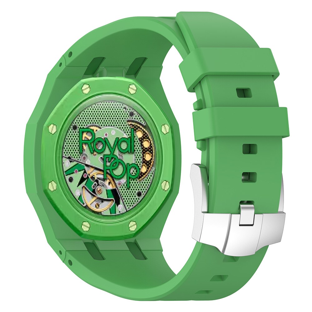 Silikonarmband och skyddskal till AP x Swatch Royal Pop Green Eight