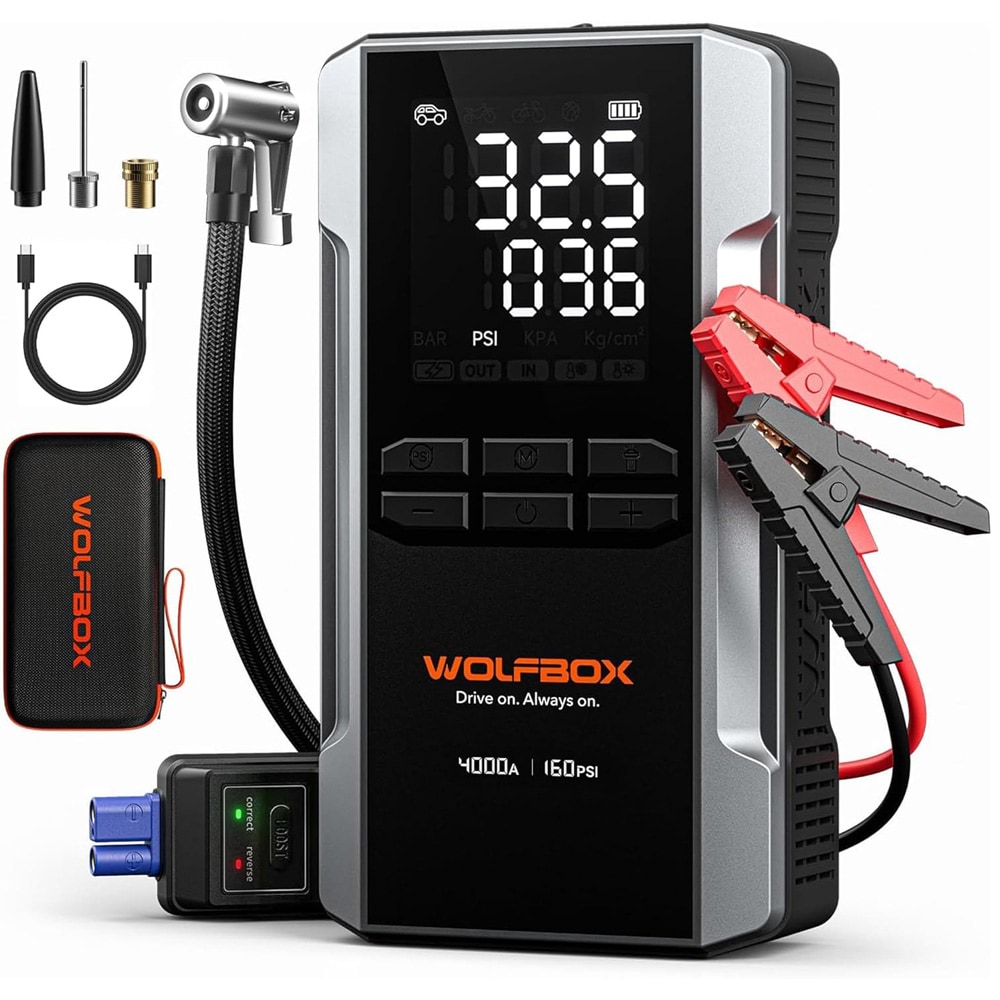 Wolfbox MegaVolt 24Air - Starthjälp med luftkompressor / jumpstarter med kompressor