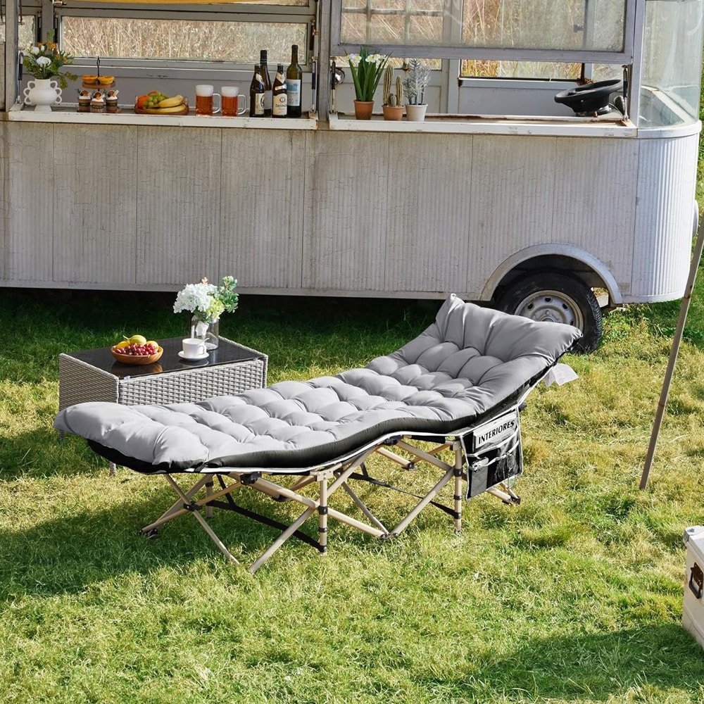 Campingsäng med madrass 191 x 67 cm / hopfällbar gästsäng med transportväska / svart fältsäng 150 kg
