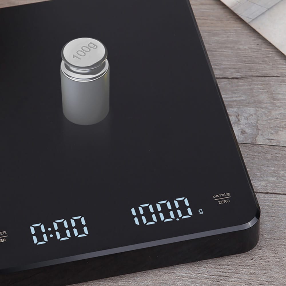 Kaffevægt med USB-C 3 kg / digital espressovægt med 0,1 g præcision / vægt med timer