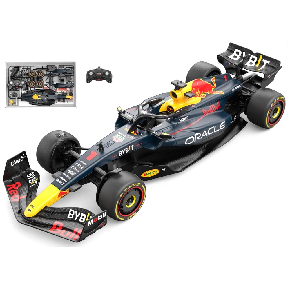 Rastar Red Bull RB19 byggsats med 55 delar / radiostyrd F1-bil i skala 1:16 / RC-bil