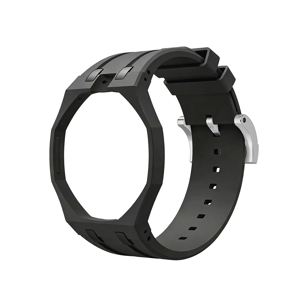 Silikonarmband och skyddskal till AP x Swatch Royal Pop 12 O'clock - Svart