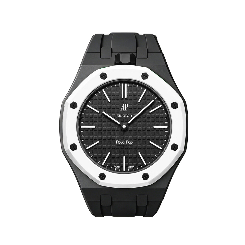 Silikonarmband och skyddskal till AP x Swatch Royal Pop 12 O'clock - Svart