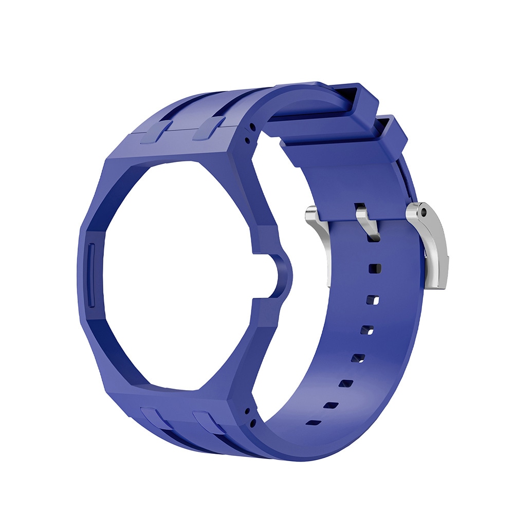 Silikonarmband och skyddskal till AP x Swatch Royal Pop 3 O'clock  -  Mörkblå