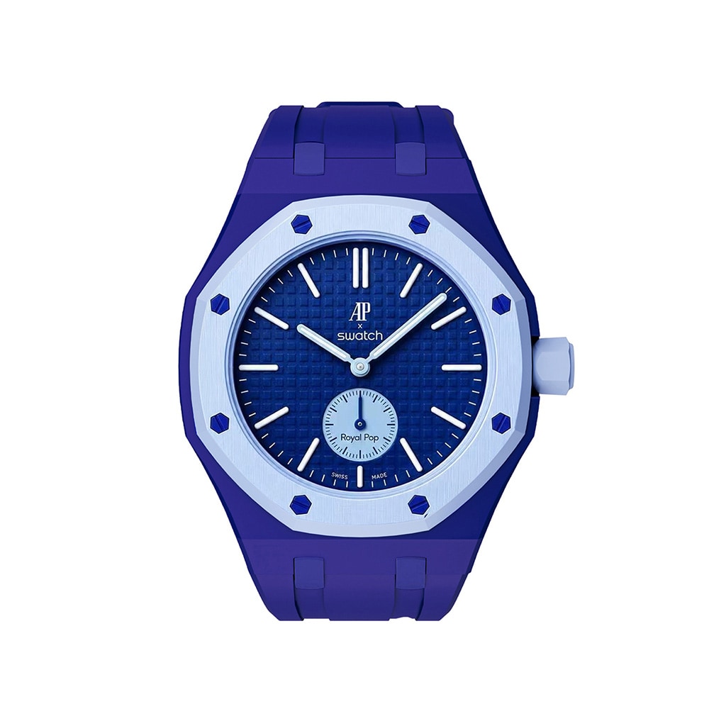 Silikonarmband och skyddskal till AP x Swatch Royal Pop 3 O'clock - Mörkblå
