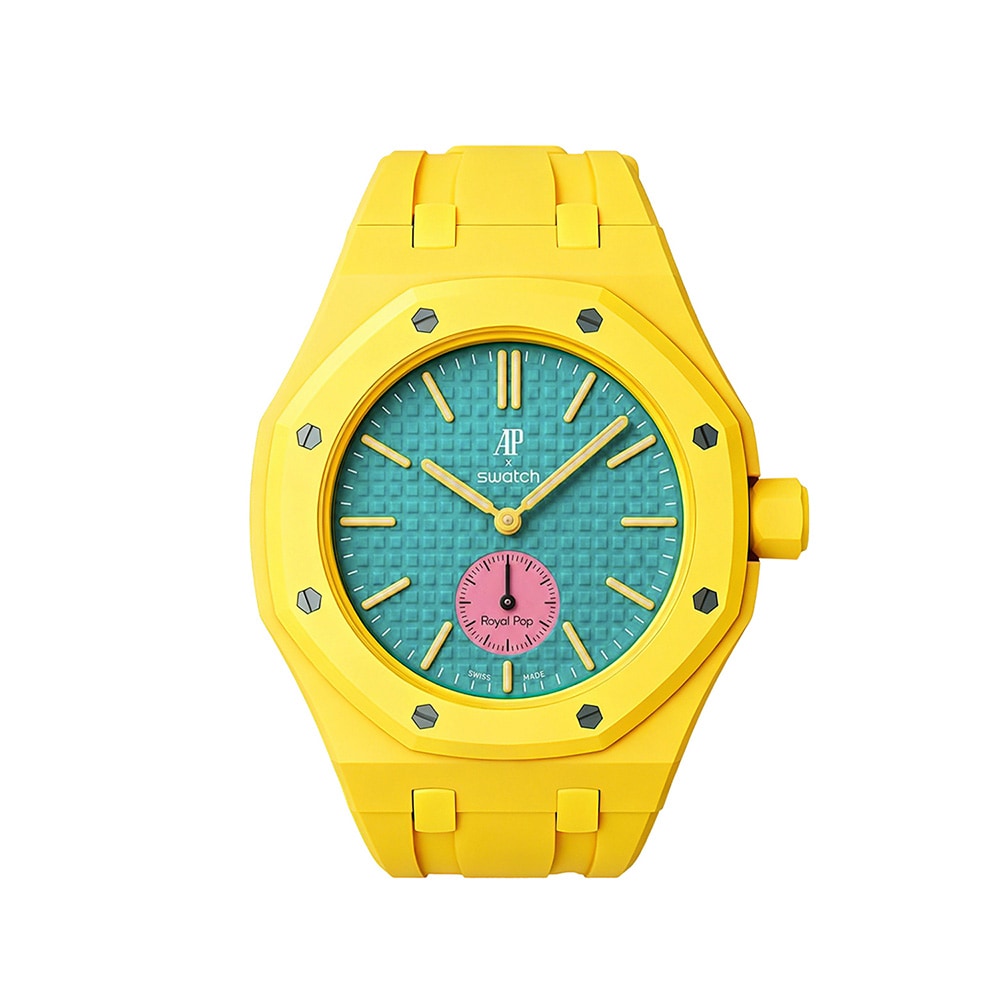 Silikonarmband och skyddskal till AP x Swatch Royal Pop 3 O'clock - Gul
