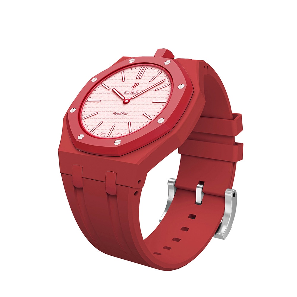 Silikonarmband och skyddskal till AP x Swatch Royal Pop 12 O'clock - Röd