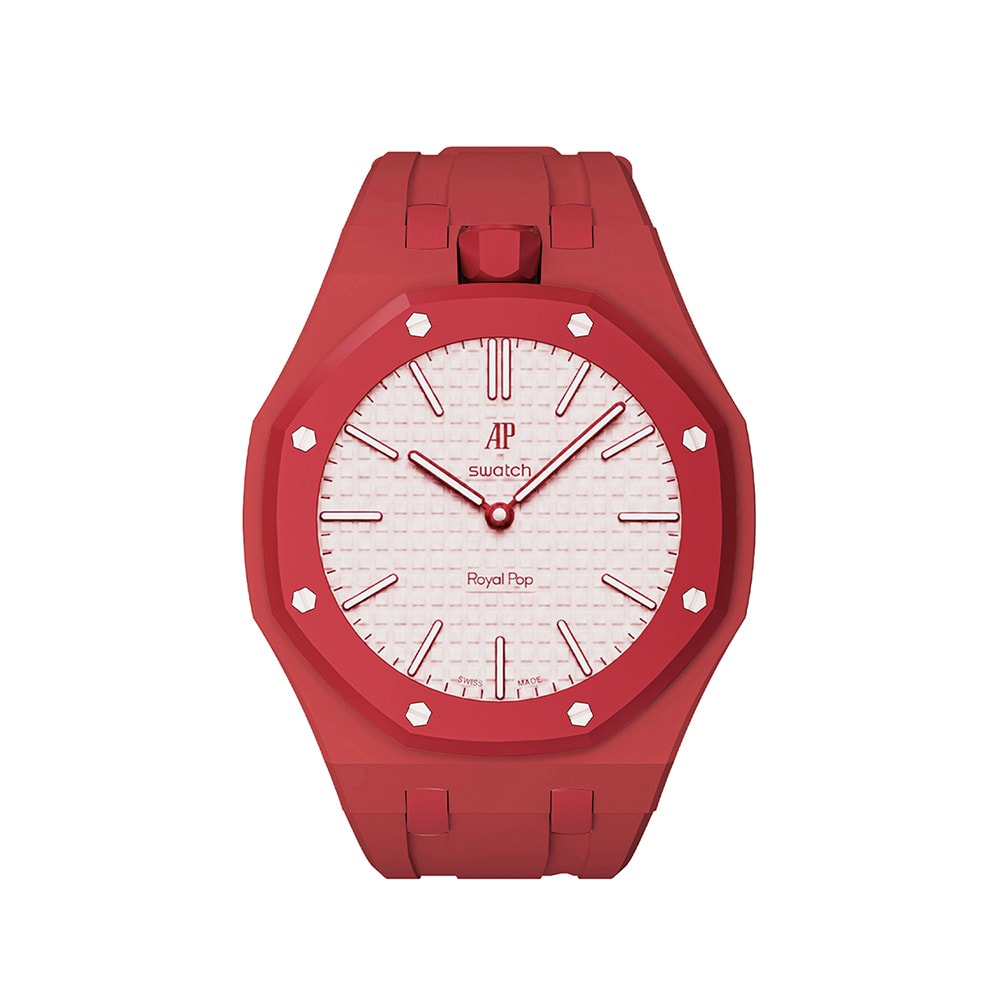 Silikonarmband och skyddskal till AP x Swatch Royal Pop 12 O'clock - Röd