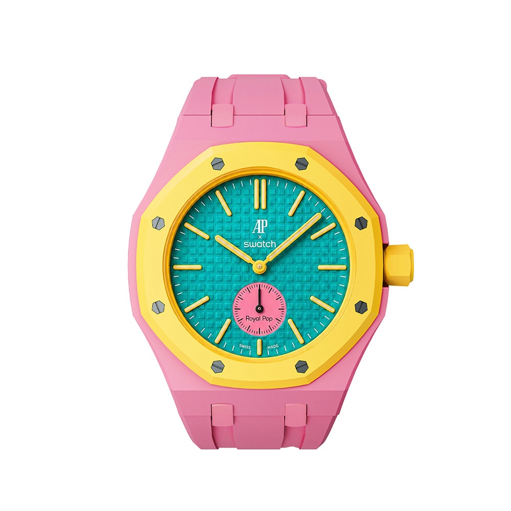 Silikonarmband och skyddskal till AP x Swatch Royal Pop 3 O'clock - Rosa