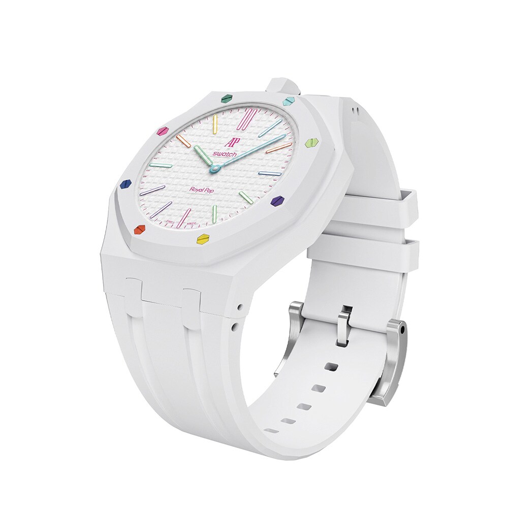 Silikonarmband och skyddskal till AP x Swatch Royal Pop 12 O'clock - Grå