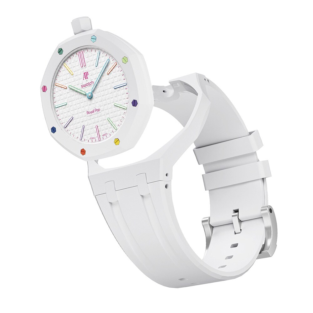 Silikonarmband och skyddskal till AP x Swatch Royal Pop 12 O'clock - Grå