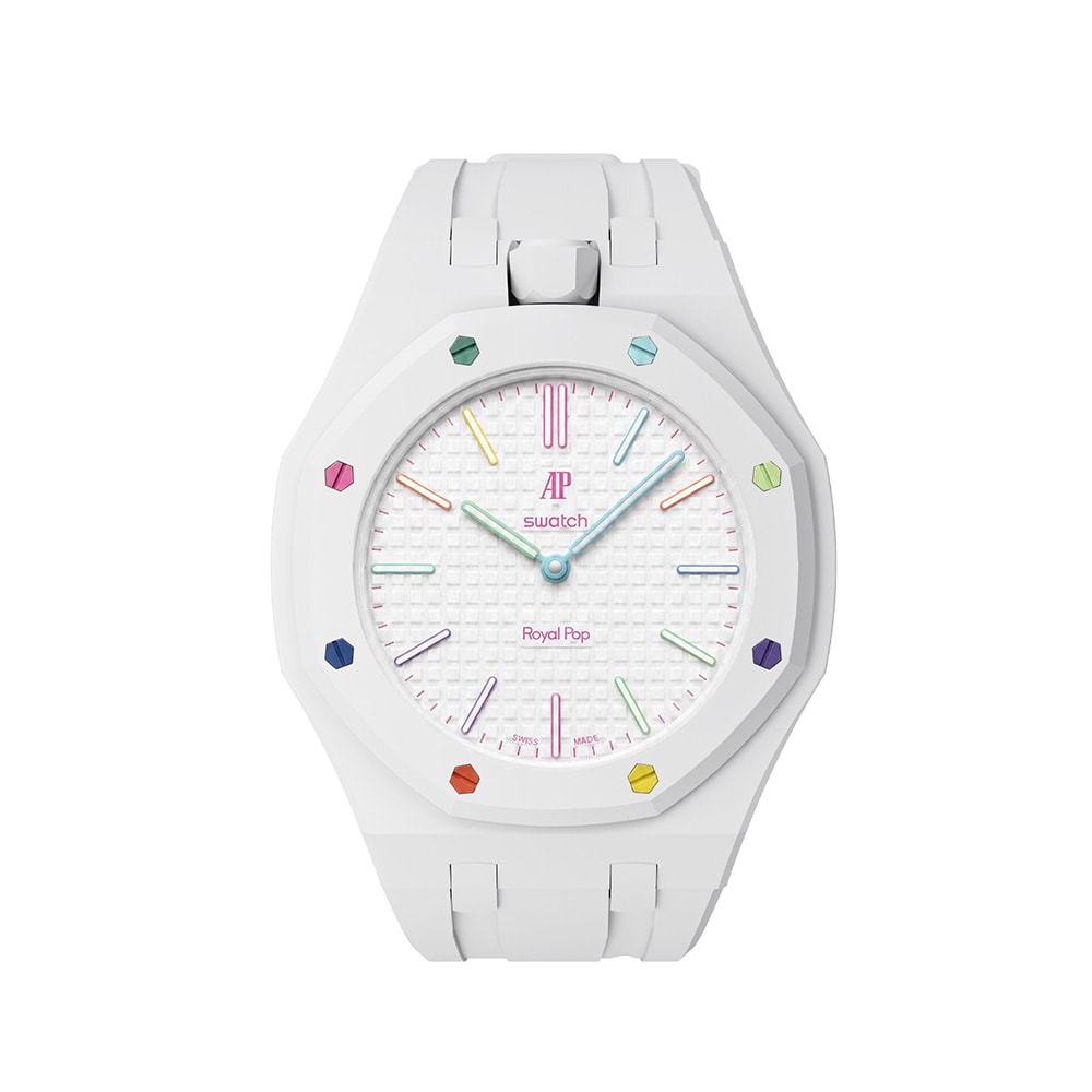 Silikonarmband och skyddskal till AP x Swatch Royal Pop 12 O'clock - Grå