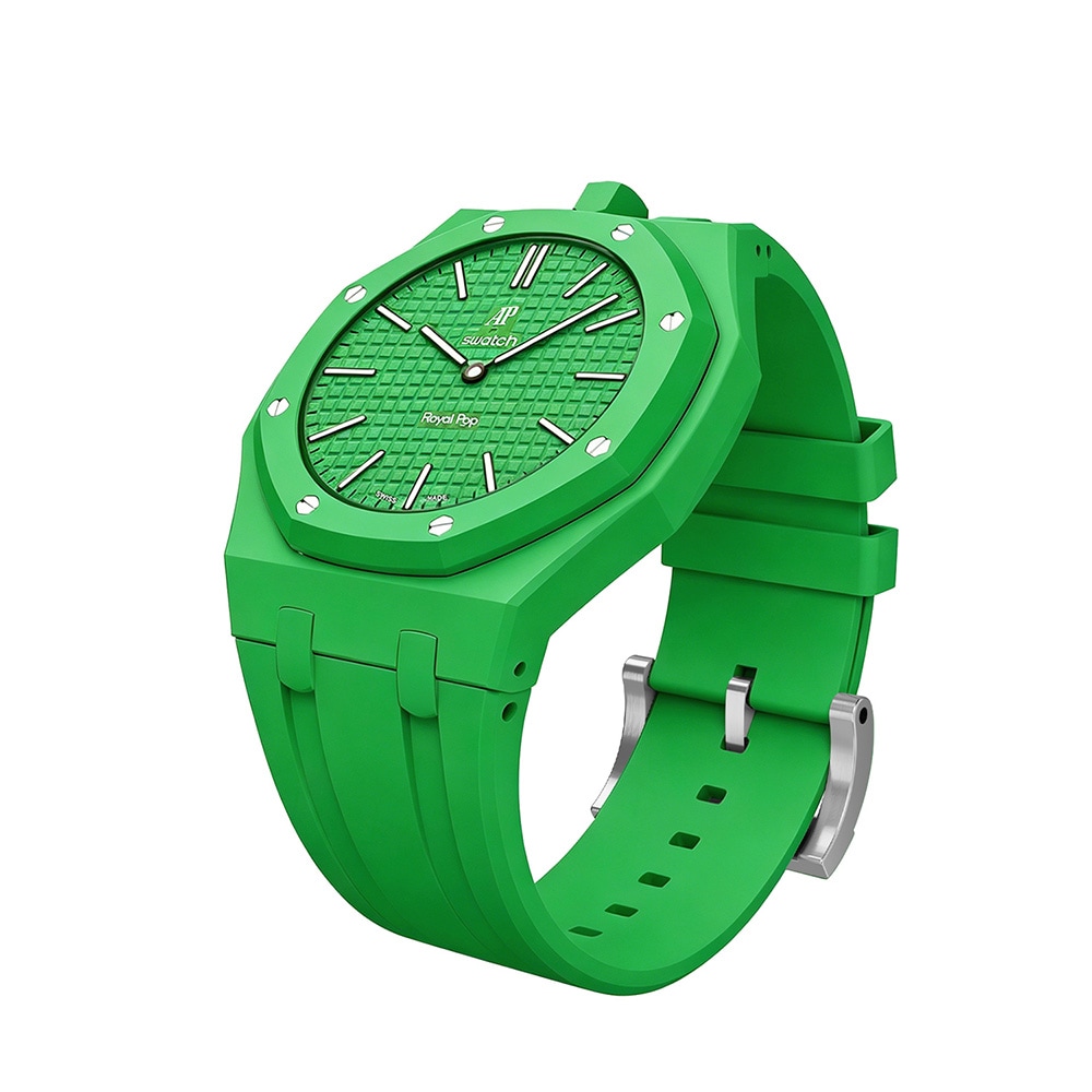 Silikonarmband och skyddskal till AP x Swatch Royal Pop 12 O'clock - Grön