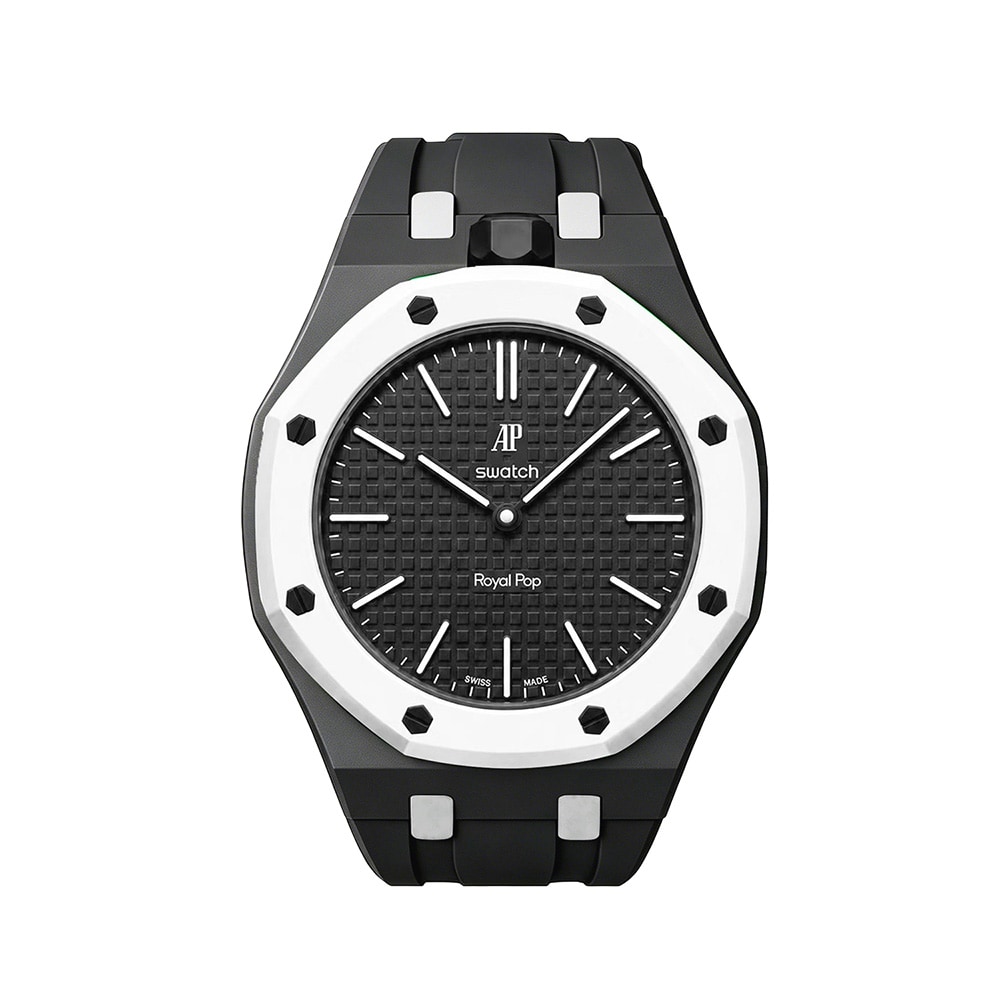Silikonarmband och skyddskal till AP x Swatch Royal Pop 12 O'clock - Svart