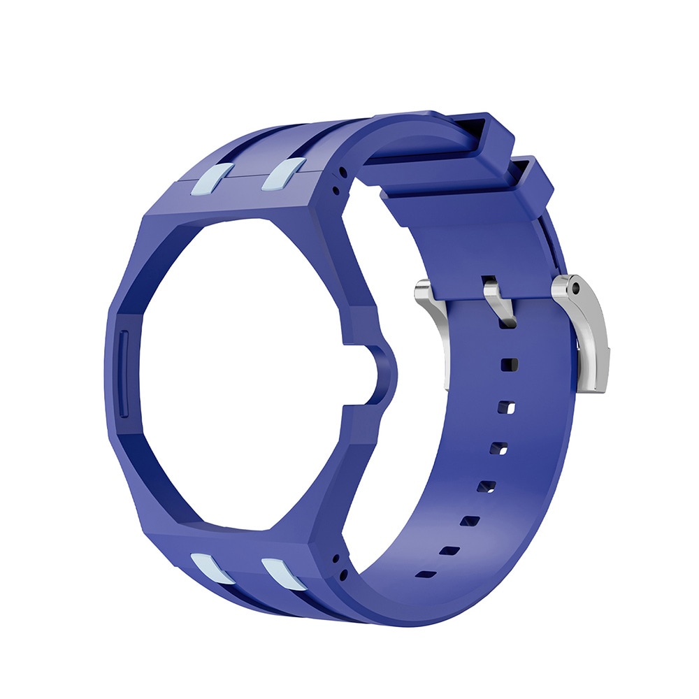 Silikonarmband och skyddskal till AP x Swatch Royal Pop 3 O'clock - Blå/Blå