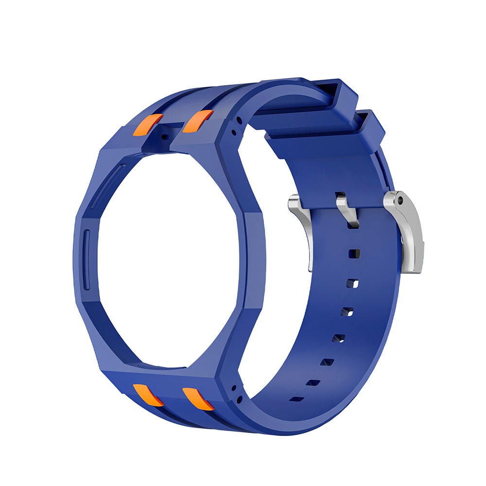 Silikonarmband och skyddskal till AP x Swatch Royal Pop 12 O'clock - Blå/orange