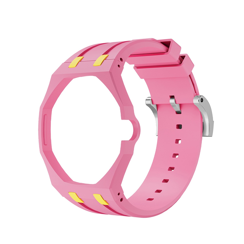 Silikonarmband och skyddskal till AP x Swatch Royal Pop 3 O'clock - Rosa/Gul