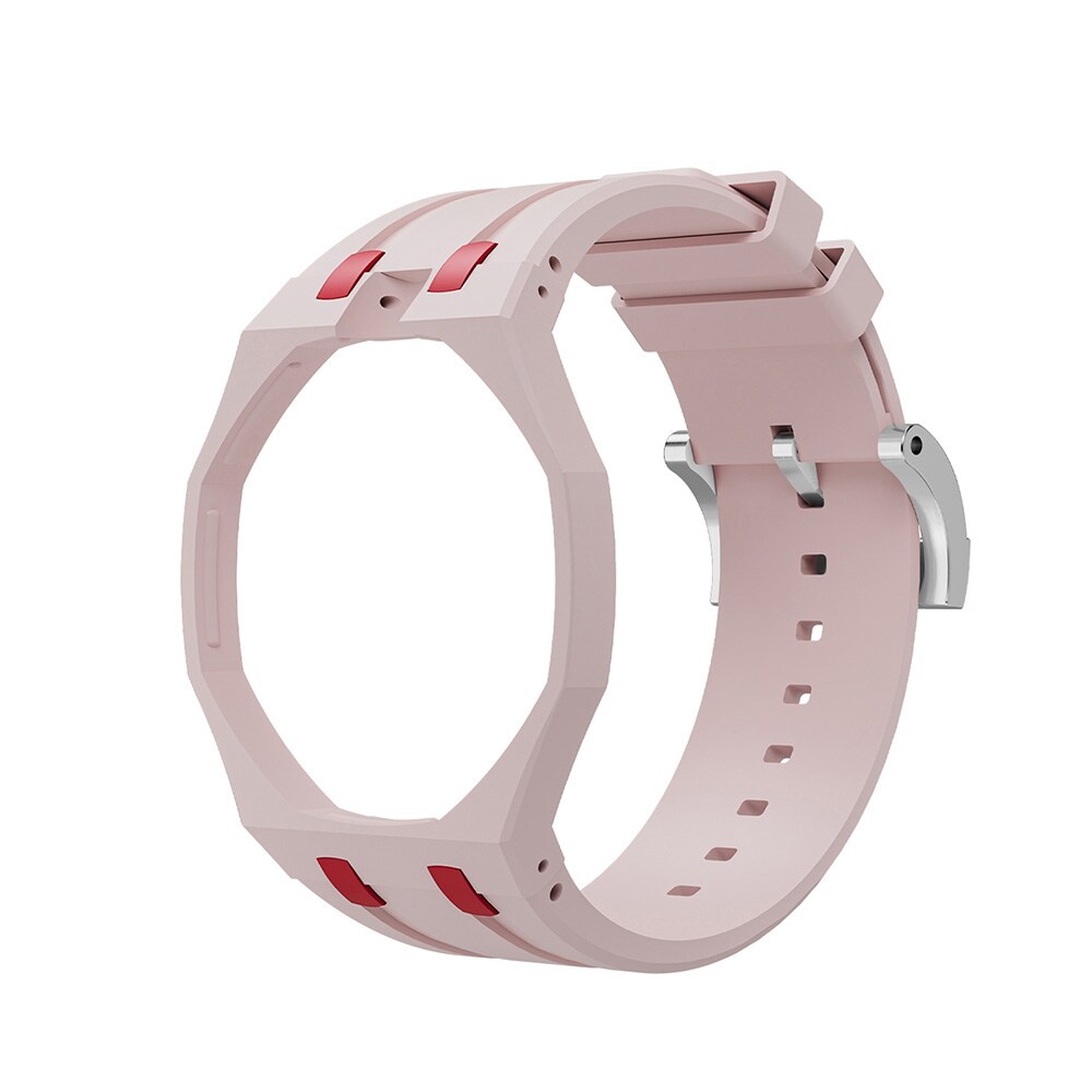 Silikonarmband och skyddskal till AP x Swatch Royal Pop 12 O'clock - Rose/Röd