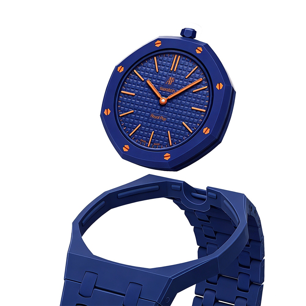 Biokeramiskt Armband och skyddskal till AP x Swatch Royal Pop 12 O'clock - Blå