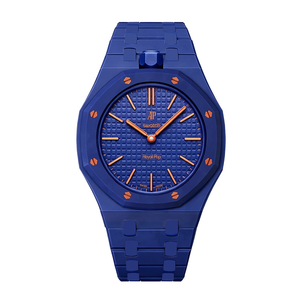 Biokeramiskt Armband och skyddskal till AP x Swatch Royal Pop 12 O'clock - Blå