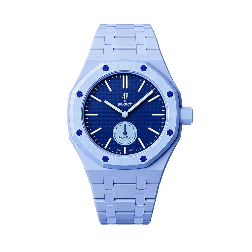Biokeramiskt Armband och skyddskal till AP x Swatch Royal Pop 3 O'clock - Ljusblå