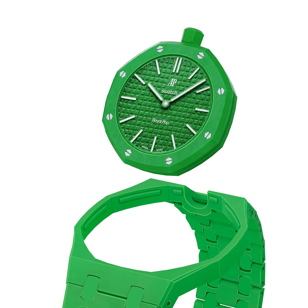 Biokeramiskt Armband och skyddskal till AP x Swatch Royal Pop 12 O'clock - Grön