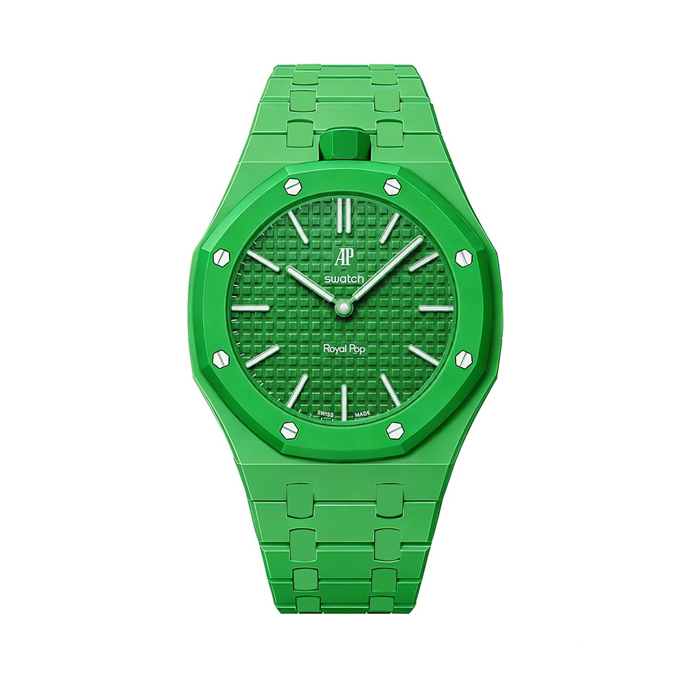 Biokeramiskt Armband och skyddskal till AP x Swatch Royal Pop 12 O'clock - Grön